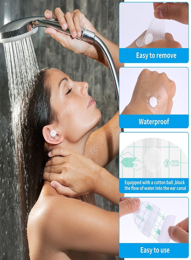 Grevosea Ear Covers for Shower, 120 Pieces Waterproof Ear Stickers Ear Covers for Swimming Shower Ear Protectors with Waterproof Cotton Ear Plugs for Shower Surfing Snorkeling and Other Water Sports - Image 4
